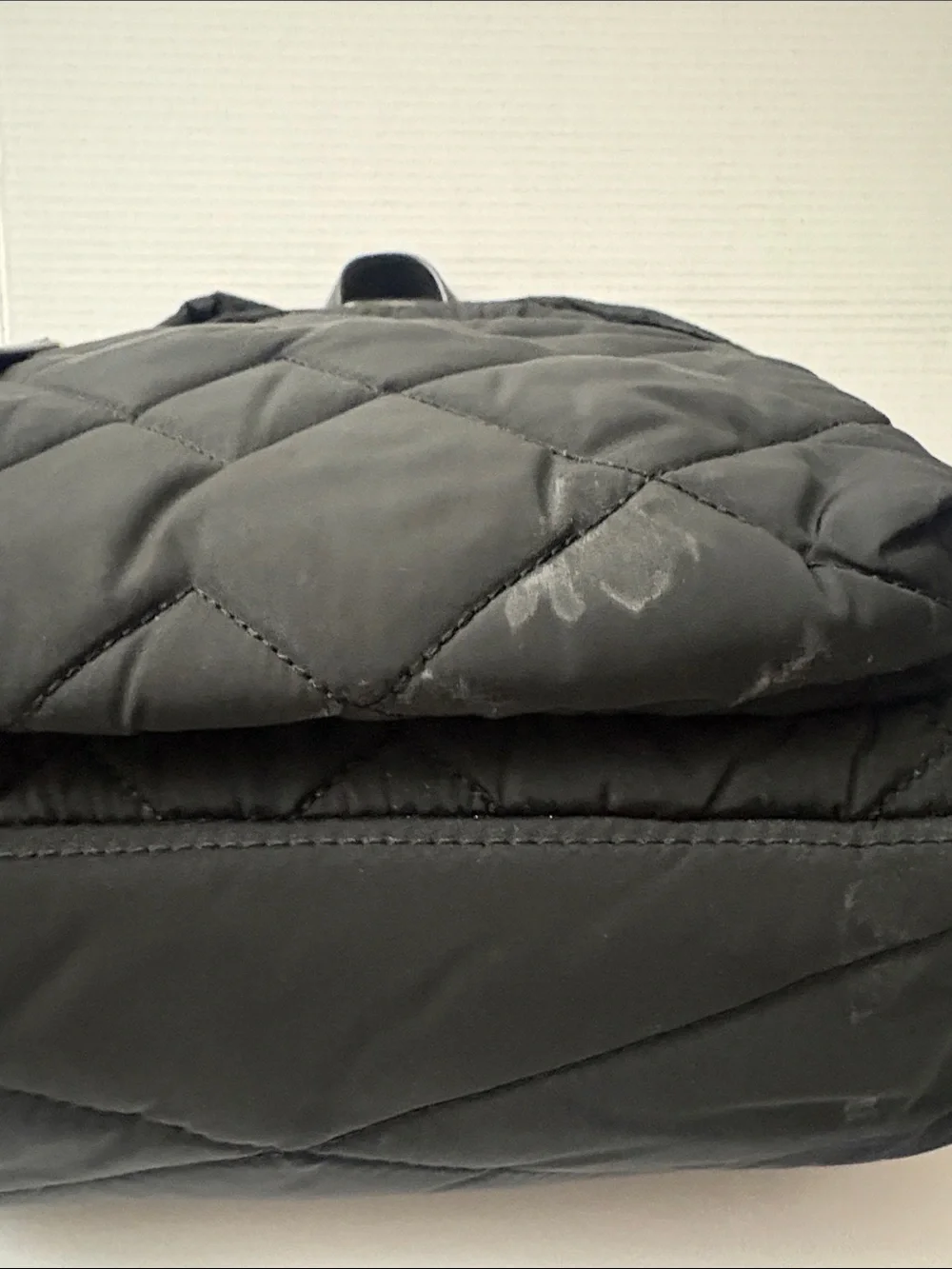 Authentic Marc Jacobs Black Quilted Nylon Mini Backpack with Gold Hardware